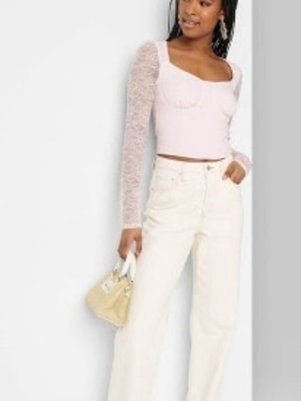 Wild Fable High-Rise Straight Leg Jeans in Cream - Size 12